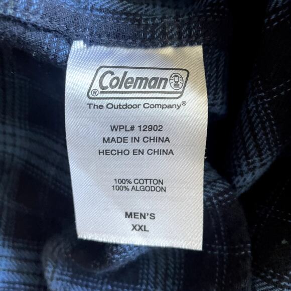 Coleman Navy Blue Men's Flannel Shirt Sz XXL - Picture 5 of 5